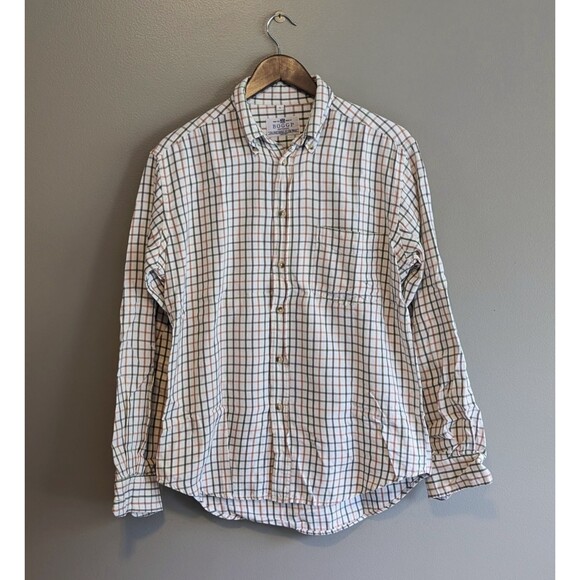 Boggie Milano Size Small Check Shirt Button Down Mens Italian Plaid Green Red LS - Picture 1 of 5